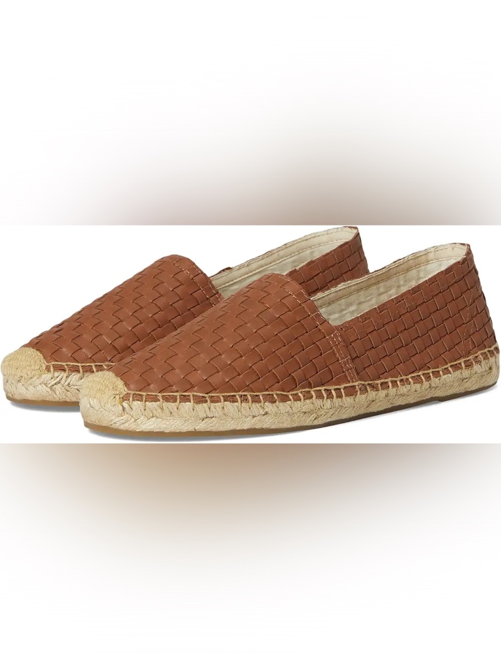 Soludos Woven Leather Original Espadrille NWOT  Tan Brown Size 5-5.5